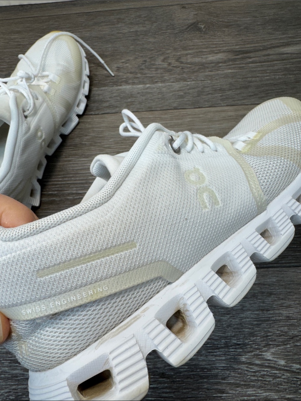 On Running Women's White Mesh Athletic Sneakers Sz 8.5 (h133) - Picture 5 of 8
